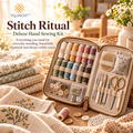 Talunovi™ Stitch Ritual – Deluxe Hand Sewing Kit with Portable Organizer Case, Essential Needle, Thread & Measuring Tools for Everyday Mending